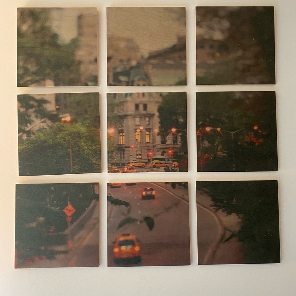 9 panel wooden wall art